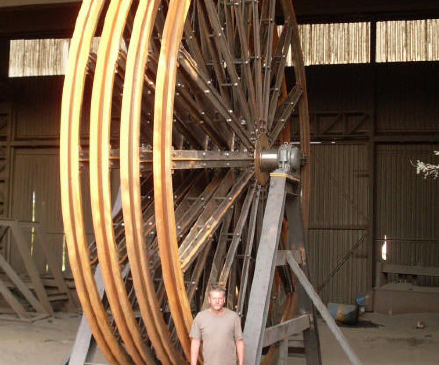 A typical large 4-sheave cluster assembly, trial-assembled at KEW Foundries 